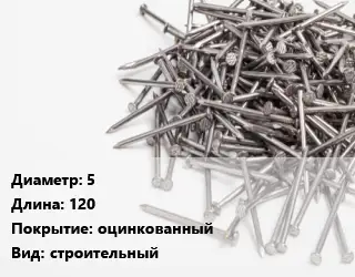 Гвоздь 5х120 оцинкованный строительный